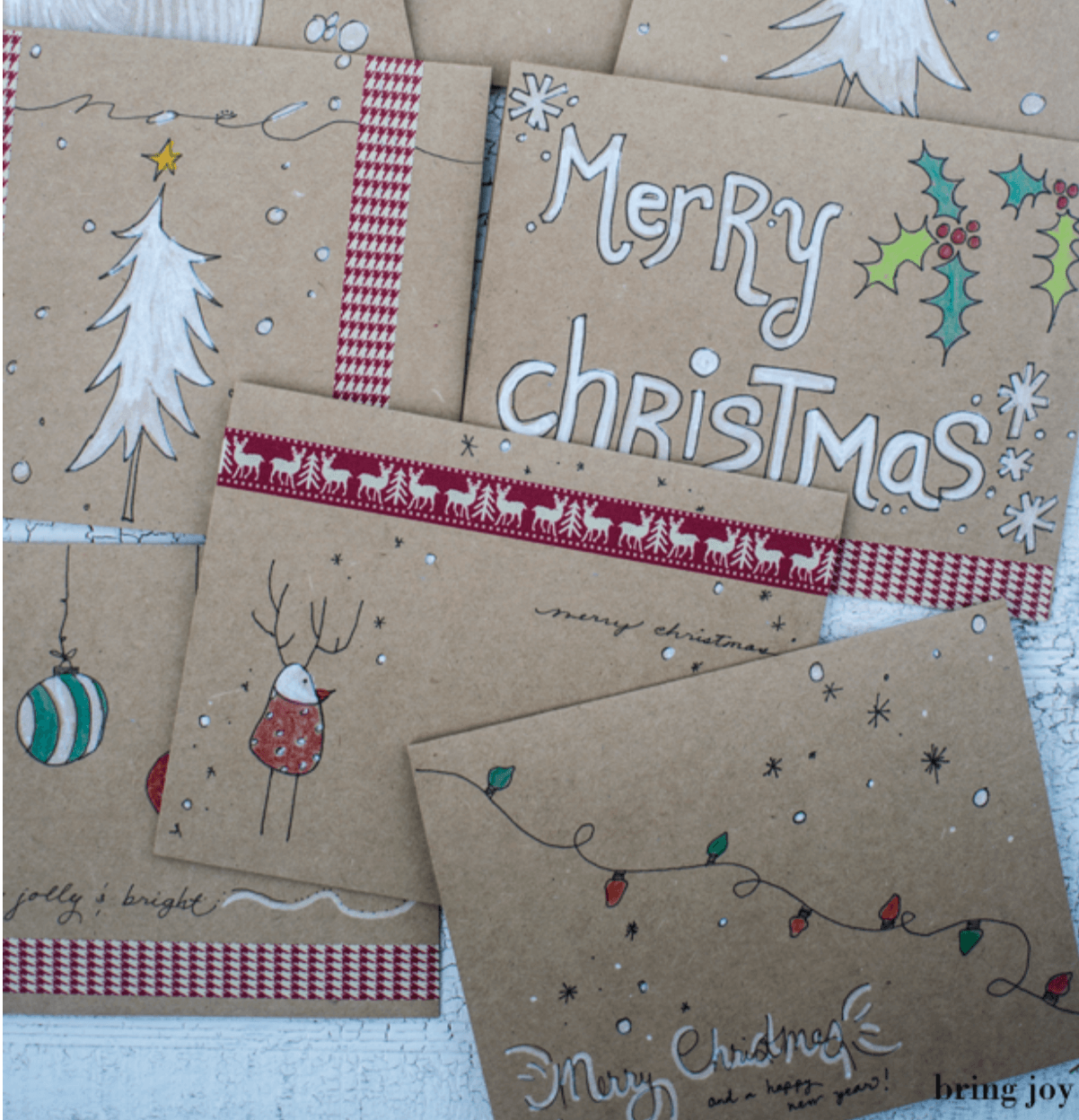 50 DIY Christmas Cards Your Friends & Family Will Love 25 home made Christmas cards