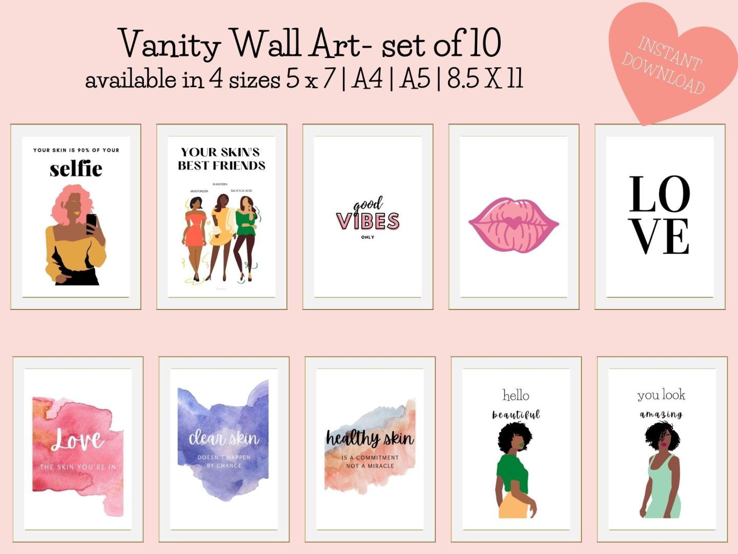 Vanity Wall Art - Set of 10 1