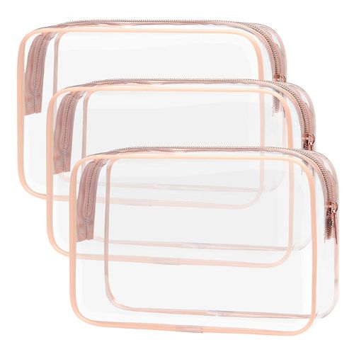 PACKISM Clear Makeup Bag with Zipper, 3 Pack