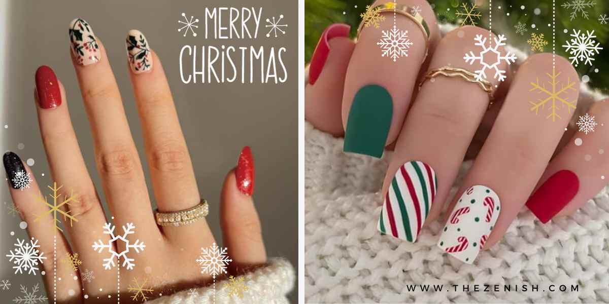 10 Simple Christmas Nail Designs Perfect for the Busy Holiday Season! 10 10 Simple Christmas Nail Designs Perfect for the Busy Holiday Season!