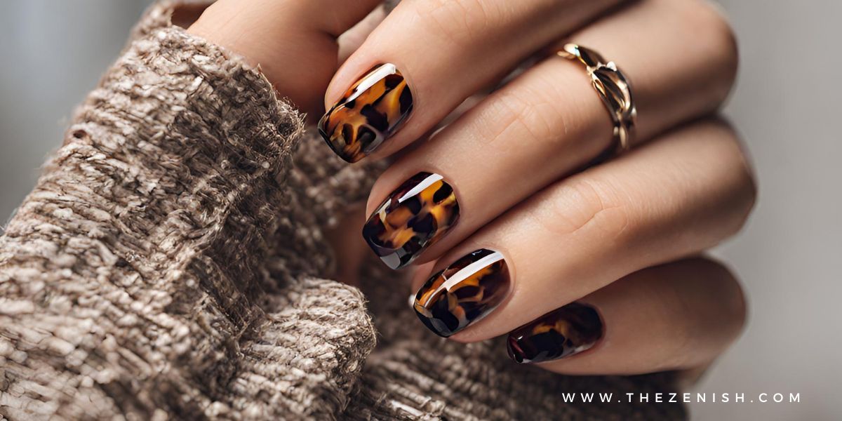 Get The Trendy Look Of Tortoiseshell Nails With Regular Polish! - The Zenish