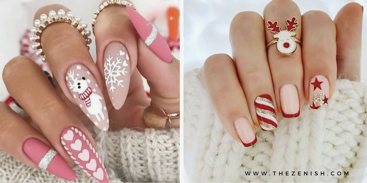 30+ Gorgeous Pink Christmas Nails You Have to Try 7 30+ Gorgeous Pink Christmas Nails You Have to Try